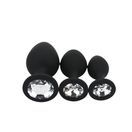 Toosh Silicone Butt Plug Black Set of 3 Clear Stone additional 8