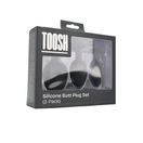 Toosh Silicone Butt Plug Black Set of 3 Clear Stone additional 1