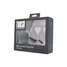 Toosh Silicone Butt Plug Black Set of 3 Clear Stone additional 3