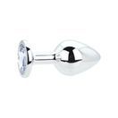 Toosh Silver Metal Butt Plug Medium Clear Stone additional 4