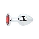 Toosh Silver Metal Butt Plug Medium Red Stone additional 7