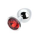 Toosh Silver Metal Butt Plug Medium Red Stone additional 8