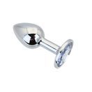 Toosh Silver Metal Butt Plug Small Clear Stone additional 8