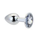 Toosh Silver Metal Butt Plug Small Clear Stone additional 7