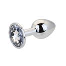Toosh Silver Metal Butt Plug Small Clear Stone additional 6