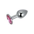 Toosh Silver Metal Butt Plug Small Pink Stone additional 7