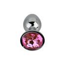 Toosh Silver Metal Butt Plug Small Pink Stone additional 8