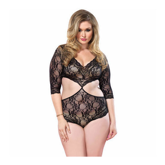 Leg Avenue Cut Out Floral Lace Teddy UK 16 to 18