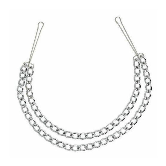 Silver Nipple Clamps With Double Chain