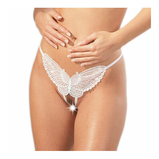 White Crotchless GString