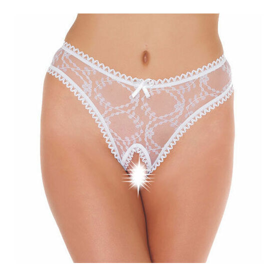 Sheer Pattern Crotchless White GString