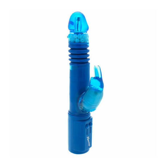 Deep Stroker Rabbit Vibrator Blue 7 Inch