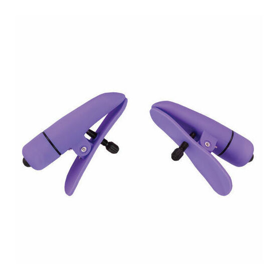 Cal Exotics Nipplettes Virbrating Adjustable Purple Nipple Clamps
