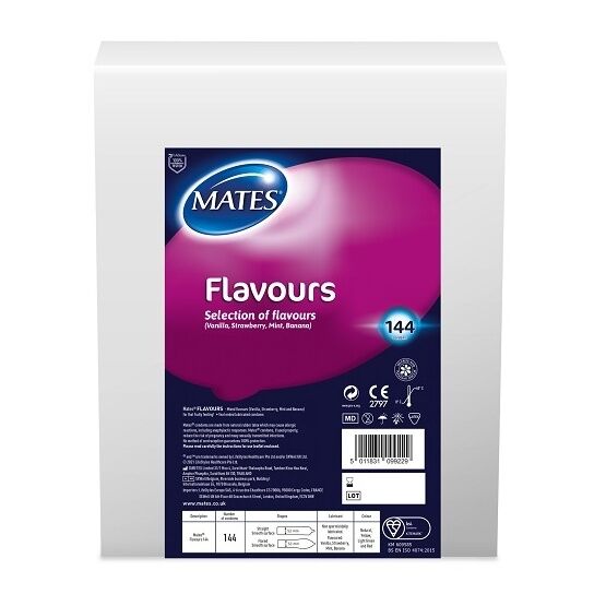 Mates Flavours Condom BX144 Clinic Pack