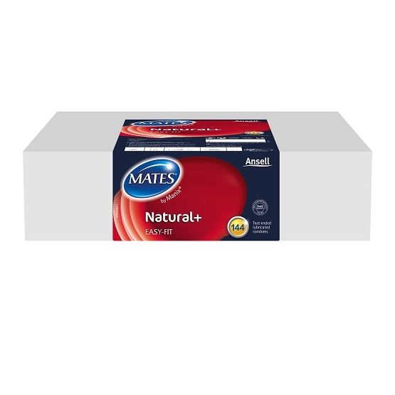 Mates Natural+ Condoms 144 Clinic Pack