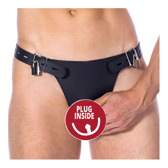 Rimba Double Leather Brief With Penis Hold And Dildo