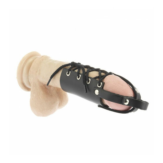 Rimba Leather Cock Ring With Penis Tube